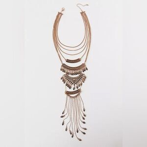 FREE PEOPLE Rapture Boho Layered Statement Necklace In Gold $87